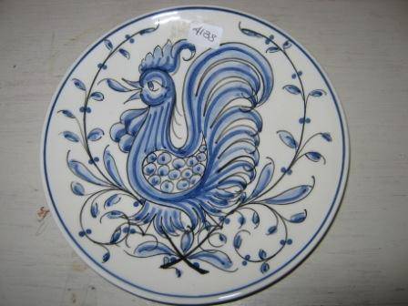 HAND PAINTED PLATE WITH BIRD DESIGN FROM PORTUGAL~ NO CHIPS OR CRACKS~HAVE A LOOK!!!