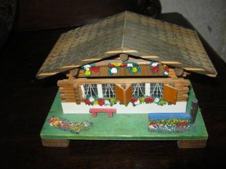 WOODEN MUSIC/JEWELY BOX IN SHAPE OF HOUSE~HAVE A LOOK!!!!!!!!