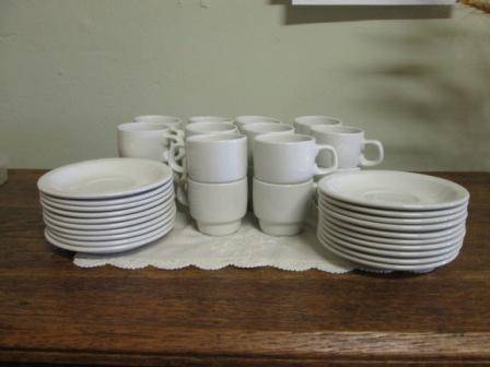 WHITE ESPRESSO CUP & SAUCER X 20~ NO CHIPS OR CRACKS~HAVE A LOOK!!!