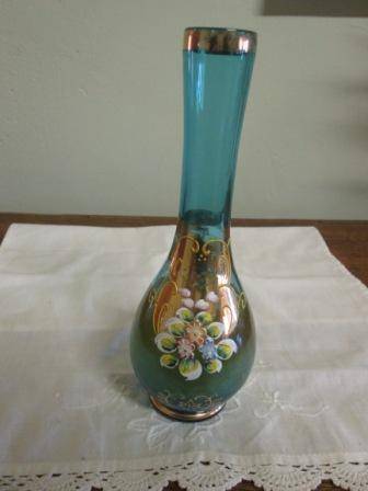 OLD VASE WITH GOLD & EMBOSSED FLORAL DESIGN ~NO CHIPS OR CRACKS ~ HAVE A LOOK!!!