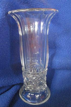 LILY SHAPED GLASS VASE WITH EMPBOSSED ~NO CHIPS OR CRACKS: HAVE A LOOK!!!