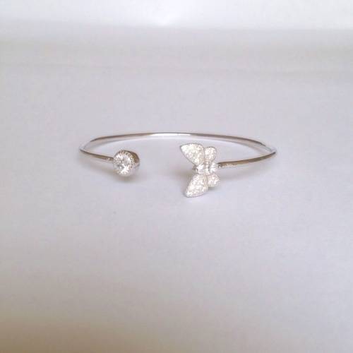 FREE Courier Delivery- Butterfly Dazzler Bangle - Sterling Silver