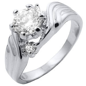 ** Read B4 Bidding ** 2.00ctw Diamond & Diamond ZrO2 Ring / Size 4