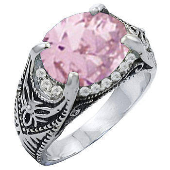 ** Read B4 Bidding ** 8.50ctw Pink Diamond & Diamond ZrO2 Ring / Size 8