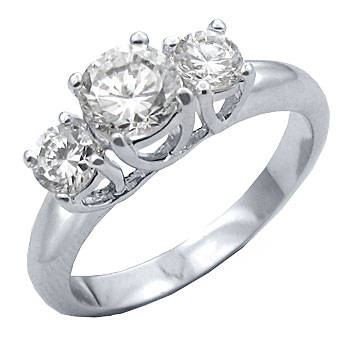** Read B4 Bidding ** 3.25ctw Diamond & Diamond ZrO2 Ring / Size 8
