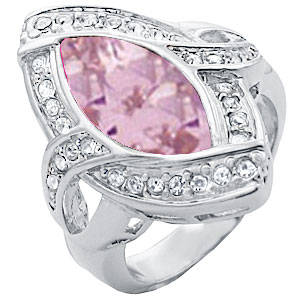 ** Read B4 Bidding ** 8.00ctw Pink Diamond & Diamond ZrO2 Ring / Size 9