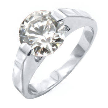 ** Read B4 Bidding ** 5.50ctw Diamond ZrO2 Ring / Size 8