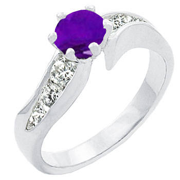 ** Read B4 Bidding ** 1.50ctw Alexandrite & Diamond ZrO2 Ring / Size 7