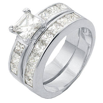 ** Read B4 Bidding ** 5.00ctw Diamond & Diamond ZrO2 Ring Set / Size 6