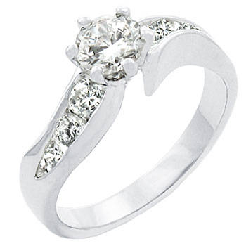 1.50ctw Diamond & Diamond ZrO2 Ring / Size 8.25