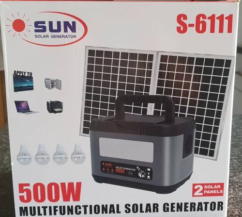 New 500W UPS Portable Power Station Back Up Power with Solar Panel (LifePO4 Battery)
