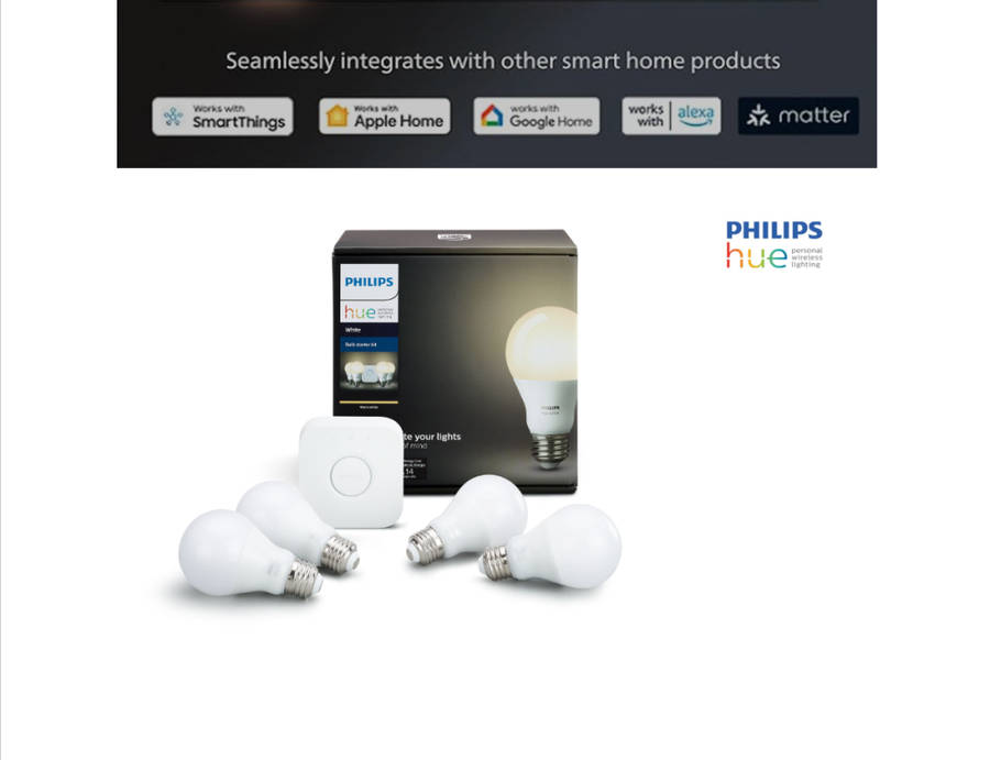 Philips Hue Smart Bulb Starter Kit(Hub+6 Bulbs)