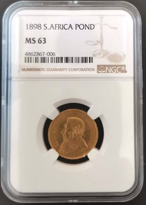 1898 ZAR Kruger Pond NGC Graded MS63