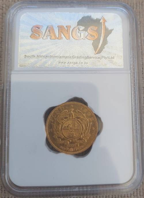 1892 ZAR Kruger Pond graded AU58