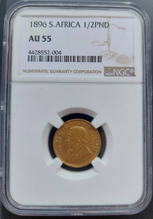 *1896 ZAR Kruger Halfpond graded AU55