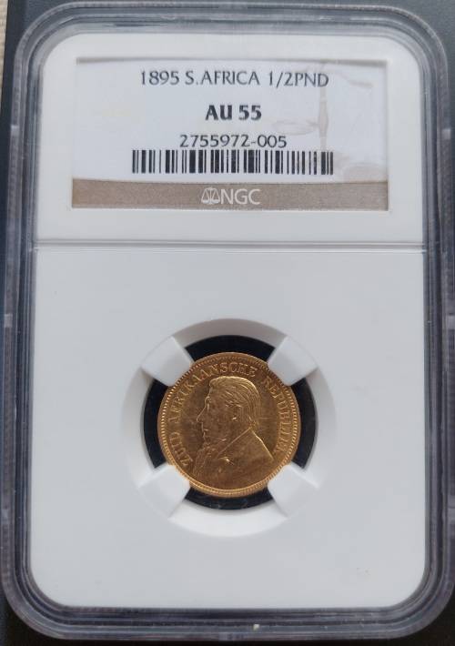 *1895 ZAR Kruger Halfpond graded AU55