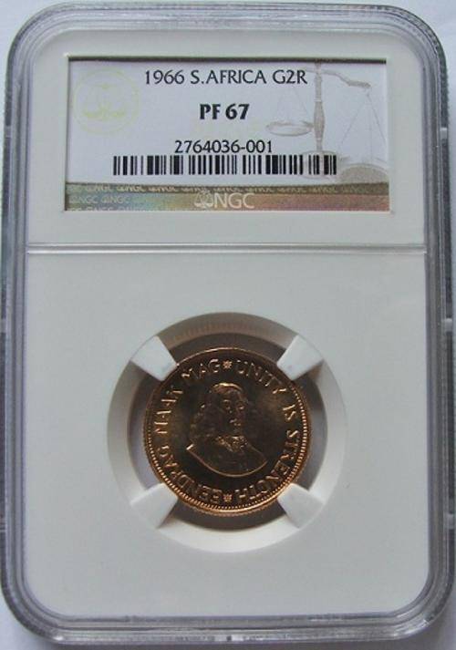 1966 South African Gold R2 NGC Graded Finest Known PF67