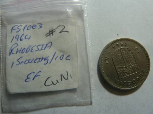 1964 Rhodesia 1 shilling/10 cent