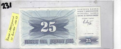 Bosnia and Herzegovina 25 Dinara