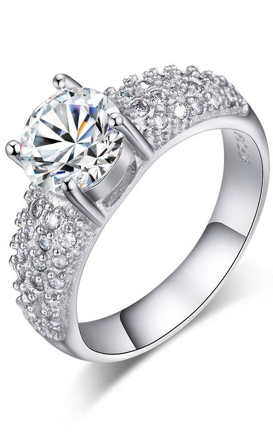 Stunning 1.50 Carat Simulated Diamond Engagement Ring . Size 8 / Q