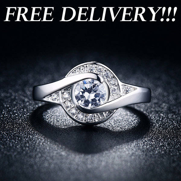 **FREE DELIVERY**Astounding 1 Carat Simulated Diamond Ring. Sizes Available : 6 ; 7 ; 8 ; 9 !!!