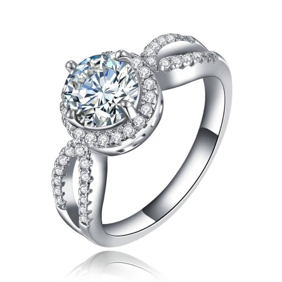 Astounding 1.60 Carat Simulated Diamond Halo Ring. Size 5 / J1/2