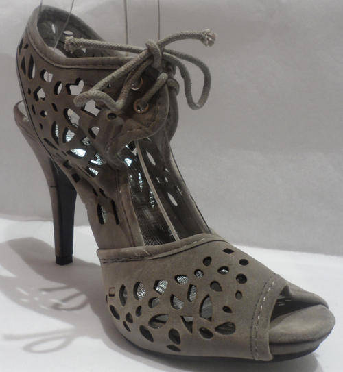RMS Peep-Toe Heeled Sandals - Grey - Size 5