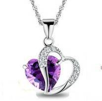 Amethyst Heart Necklace!!! Made with Swarovski Elements!!!