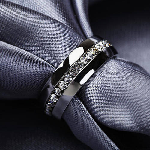 Exclusive Stainless Steel Eternity Band Ring . Size 11 / V1/2