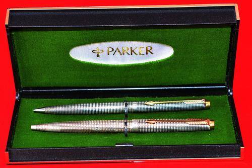 Parker 75 Cisele Sterling Silver  Vermeil BP &MP