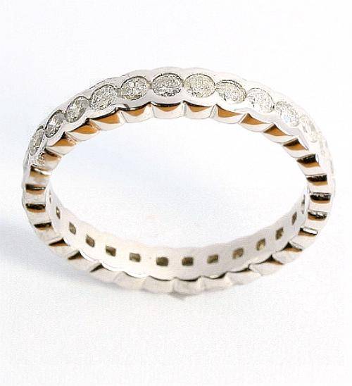 GENUINE DIAMOND ETERNITY RING IN SOLID 14KT WHITE GOLD 1.00CTS NO RESERVE!!!!!!!!!!!!!!!!!!