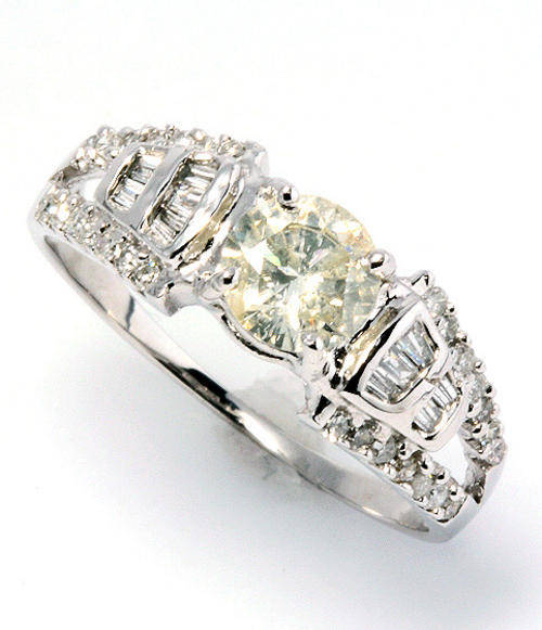 EXCELLENT FINE 0.58 CT DIAMOND RING IN SOLID 14KT WHITE GOLD, NO RESERVE!!!!