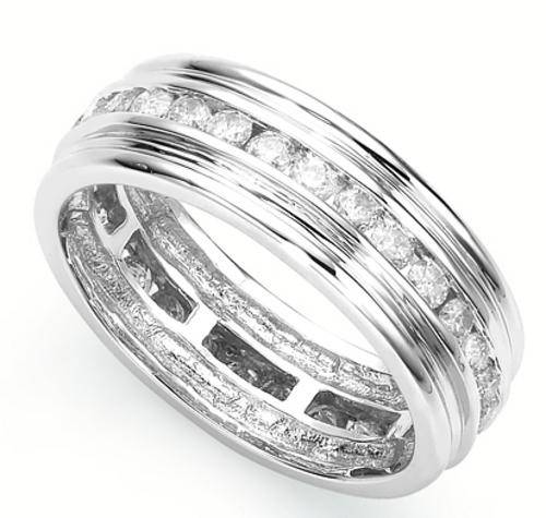 GENUINE DIAMOND ETERNITY RING IN SOLID 10KT WHITE GOLD 1.00CTS NO RESERVE!!!!!!!!!!!!!!!!!!
