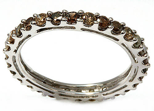 NEW 9KT WHITE GOLD FANCY COLOR DIAMOND ETERNITY BAND RING 1.08CTS