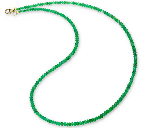 SPARKLING!! SOLID 14KT YELLOW GOLD 30.85CT GENUINE EMERALD NECKALCE