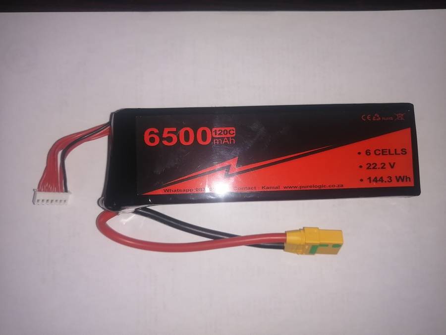 lipo battery 6s 120c 6500mmah 22.2v with xt-90s antispark