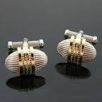 Mont Blanc Classic cufflinks model 15745 Silver and gold R4999