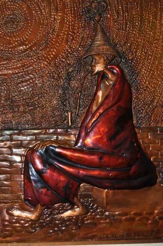 AMAZING!!! FAMOUS NERINE DESMOND COPPER RELIEF OF BASUTO MAN