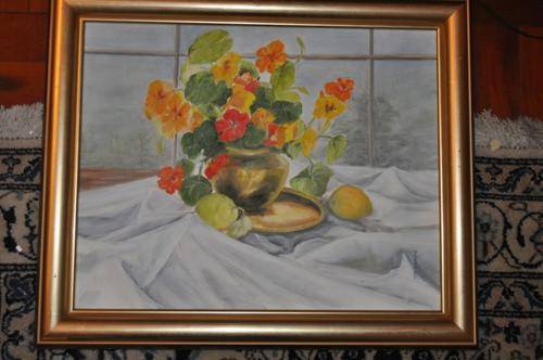 VERY SWEET STILL LIFE,OIL ON BOARD,SIGNED RENAUD