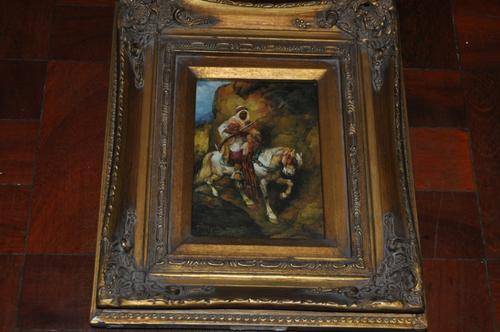 BEAUTIFUL OLD PAINTING-OIL ON WOODEN BOARD,SIGNED,STUNNING FRAME!!!!