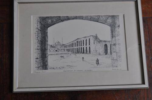 FRAMED LITHOGRAPH BY FRANK HOLT,SIGNED BY ARTIST