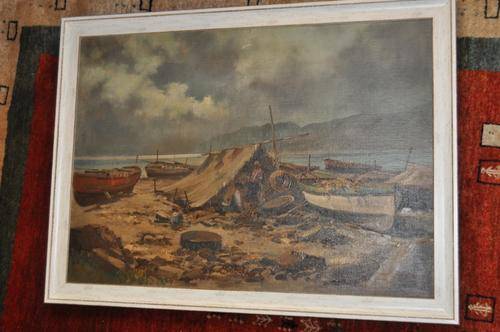 AWESOME OIL ON BOARD BY FAMOUS S.A. ARTIST ERCOLE MAGROTTI(1890-1967)