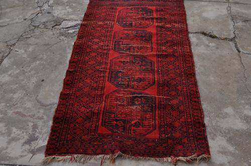 VINTAGE PERSIAN HANDMADE CARPET-RUNNER 92X202CM