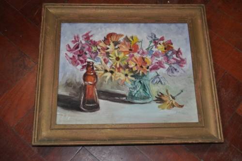 ORIGINAL OIL ON BOARD STILL LIFE BY P.M.LYLE
