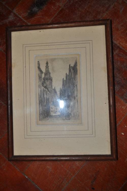GORGEOUS DUTCH ETCHING,TOWN SCENE,SIGNED BY ARTIST-RELISTED DUE NON PAYMENT