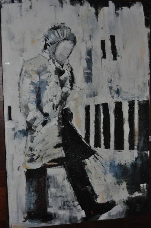 ABSTRACT OIL ON CANVAS BY D.ACQUISTO