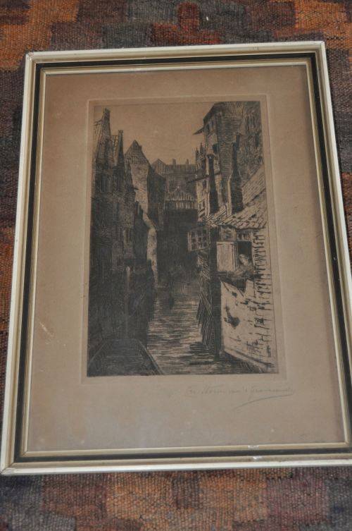 CONTINENTAL ETCHING SIGNED BY ARTIST