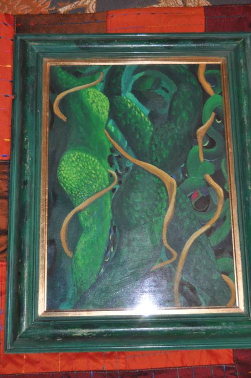 TERRIFIC ABSTRACT OIL MIXED MEDIA,SIGNED BY ARTIST