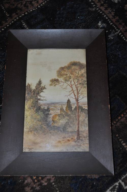 WONDERFUL WATERCOLOR by H.M.CAMERON IN AWESOME VINTAGE FRAME