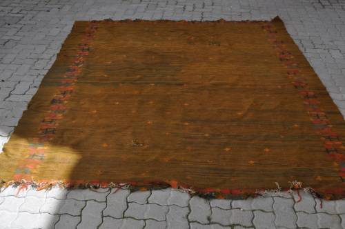 VINTAGE WELL WORN KELIM HANDMADE CARPET 210X247CM